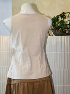 Sleeveless Button Down Coat Blouse