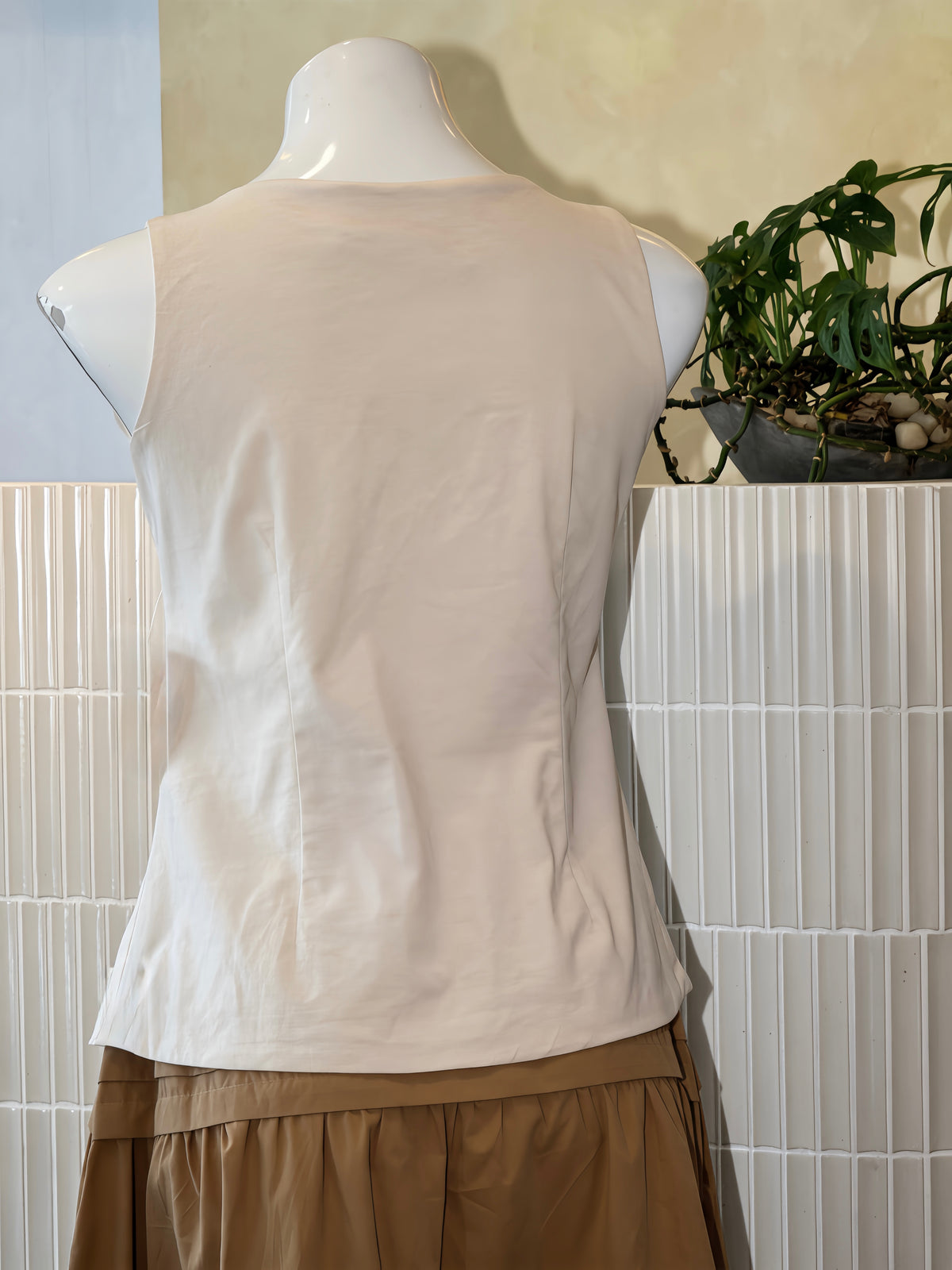 Sleeveless Button Down Coat Blouse