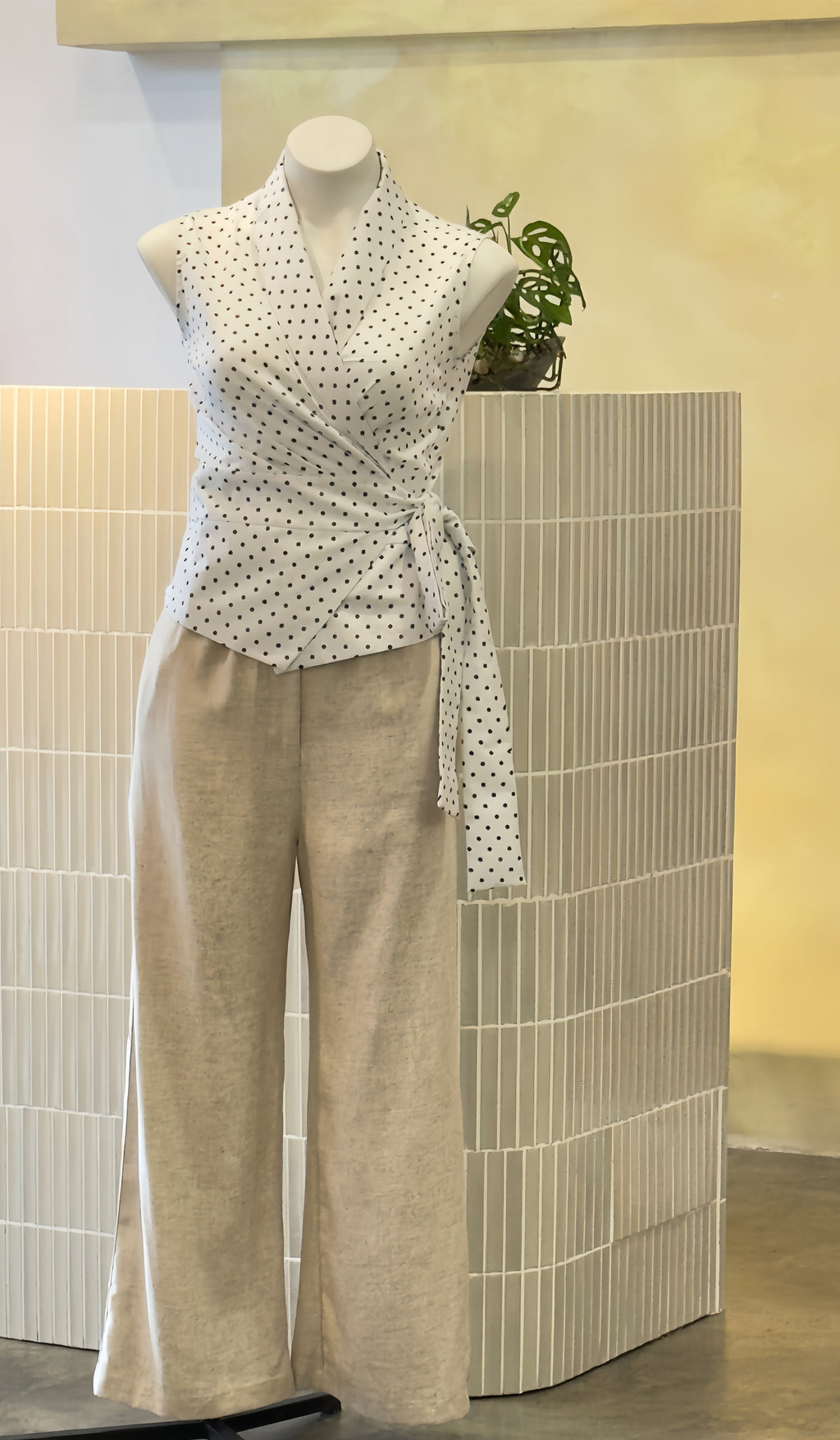 Polka Dot Wrap Top
