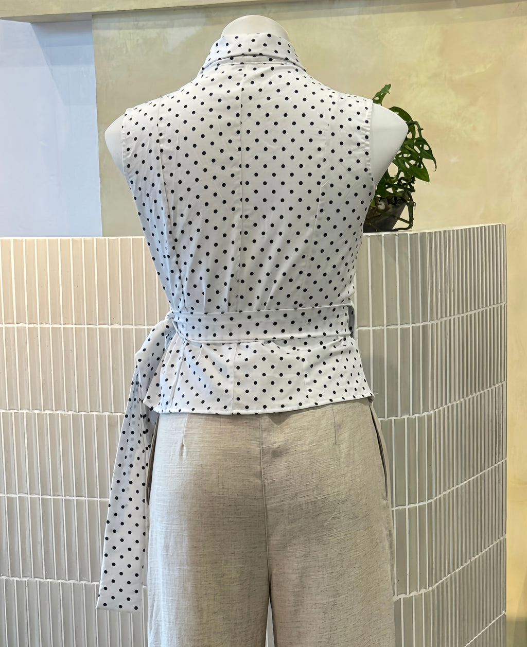 Polka Dot Wrap Top