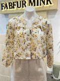Marigold Floral Ruffle Button-Front Top