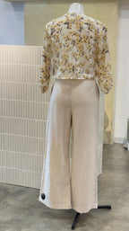Marigold Floral Ruffle Button-Front Top