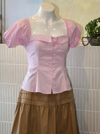 Pink Petal Puff Sleeve Top