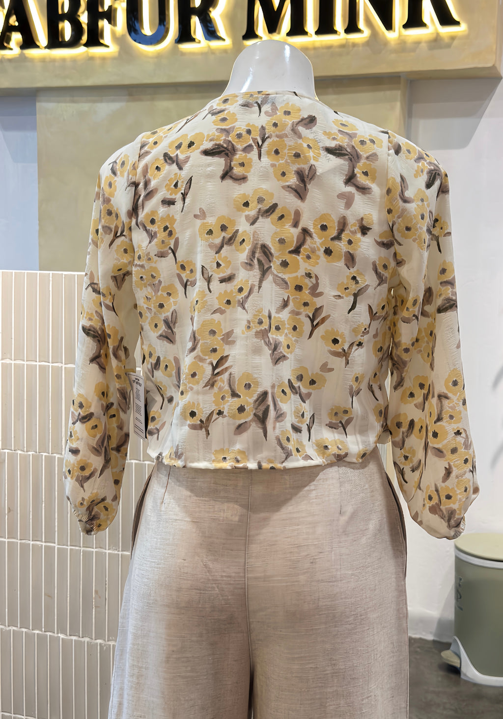 Marigold Floral Ruffle Button-Front Top