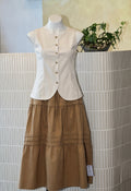 Sleeveless Button Down Coat Blouse