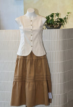 Sleeveless Button Down Coat Blouse