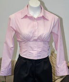 Cropped Corset Shirt Blouse