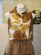 Sleeveless Cropped Printed Top