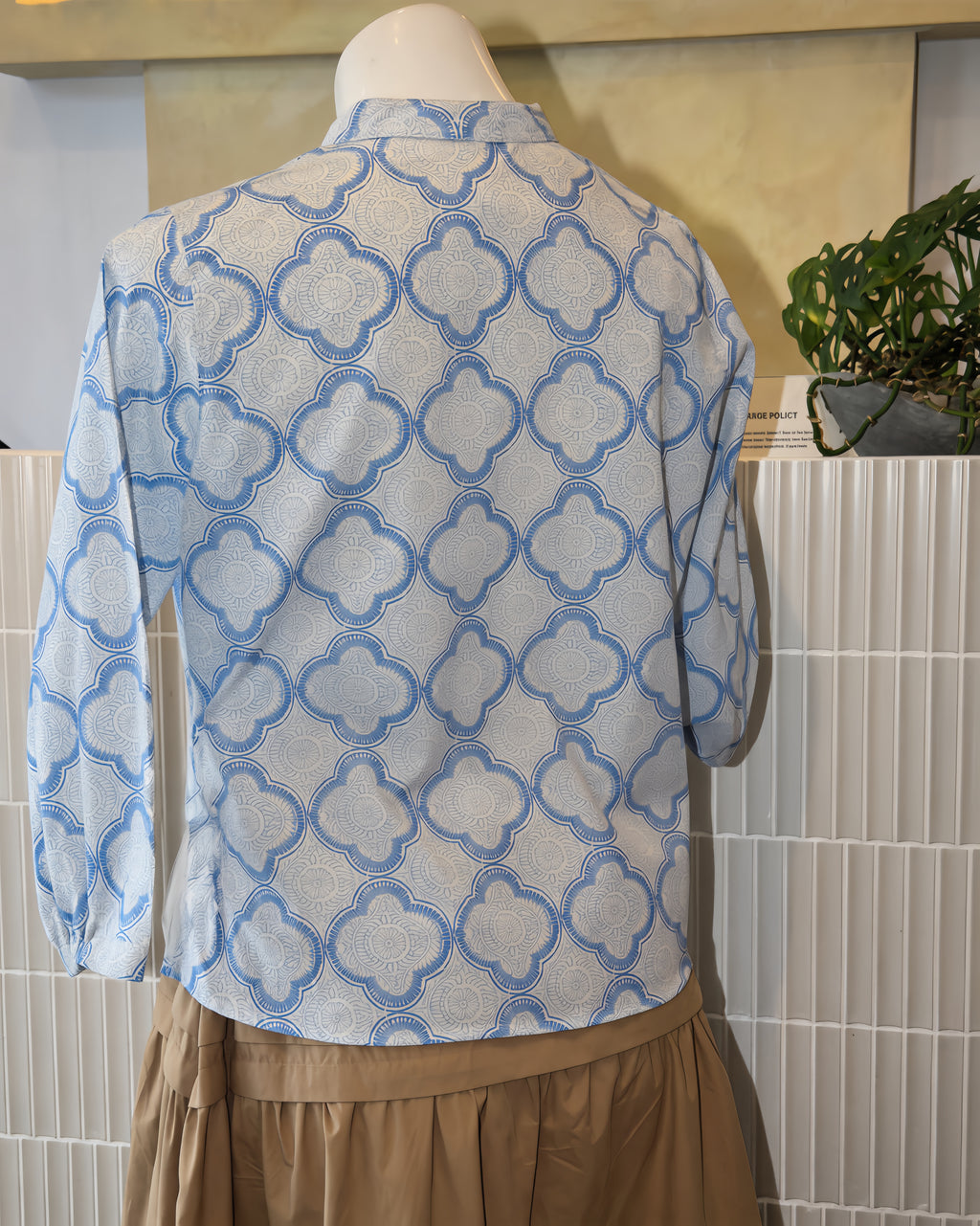 V Neck Puff Sleeve Blouse