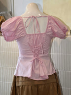 Pink Petal Puff Sleeve Top