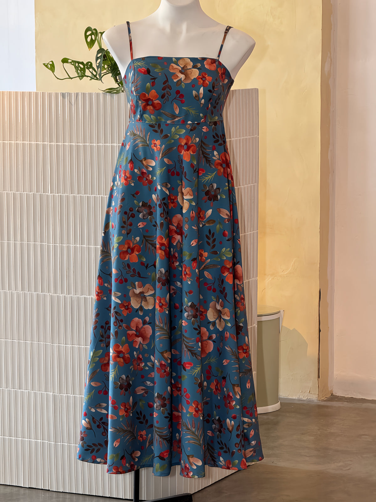 Floral Printed Flared Maxi Dress