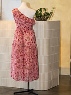 One-Shoulder Frilled Maxi Dress With A Relaxed Tiered Fall