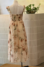 Ruffle Detail Back Smocked Tired Dress